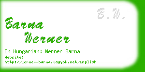 barna werner business card